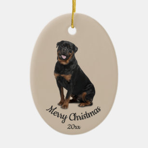 Dold Anpassningsbar Photo jul Rotweiller Hund Pet Julgransprydnad Keramik