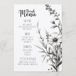 Dold B&W Wildblommor dricker Meny