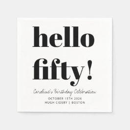 Dold Black and White Modern Anpassningsbar på 50:e Pappersservett