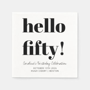 Dold Black and White Modern Anpassningsbar på 50:e Pappersservett