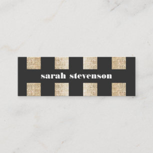 Dold Black och Guld Faux Sequin Modern Fashionista Mini Visitkort