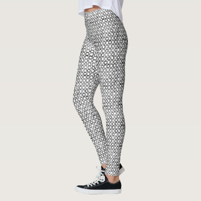 Dold Black Sketch Fintar Modern Art Leggings (Vänster)