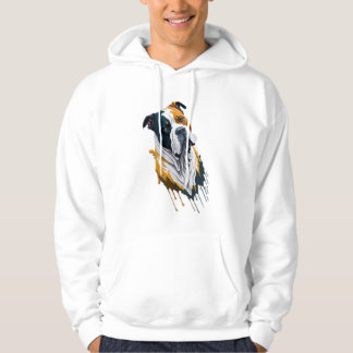 Dold Bulldog Drift - Konstnärlig T-Shirt-Hund Hoodie