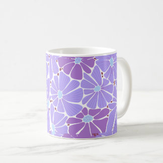 Dold daisy digital mönster - lila kaffemugg