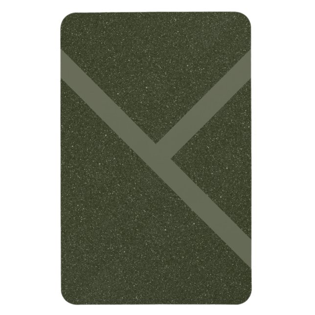 Dold Diagonal Rand Magnet - Moss Grönt Minimalism (Vertikal)