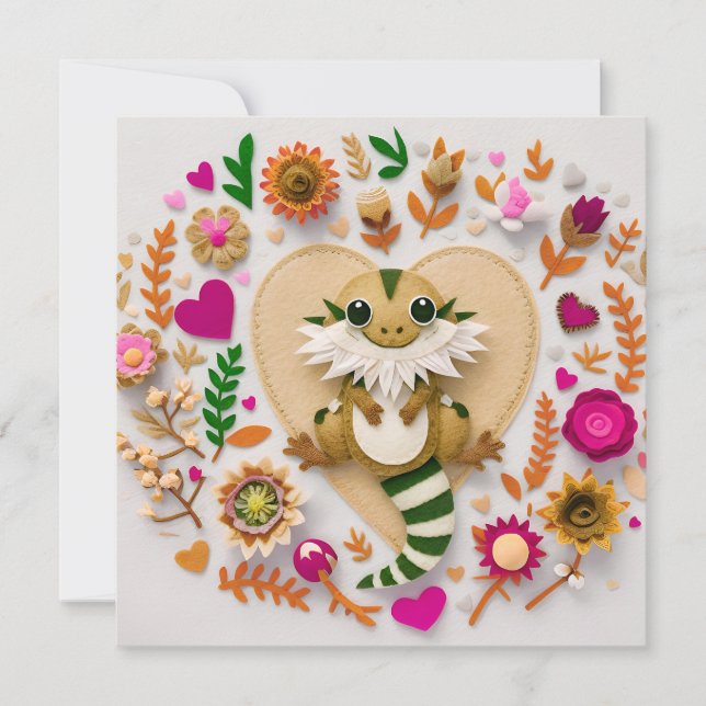 Dold Dragon romantisk Julkort (Framsida)