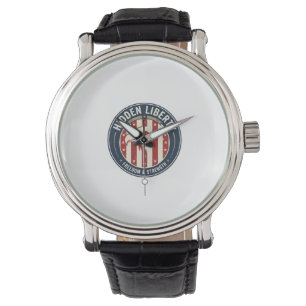 Dold frihet patriotisk patriotisk optisk illusion armbandsur