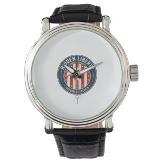 Dold frihet patriotisk patriotisk optisk illusion armbandsur