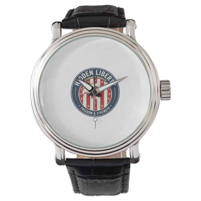Dold frihet patriotisk patriotisk optisk illusion armbandsur (Framsida)