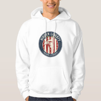 Dold frihet patriotisk patriotisk optisk illusion hoodie