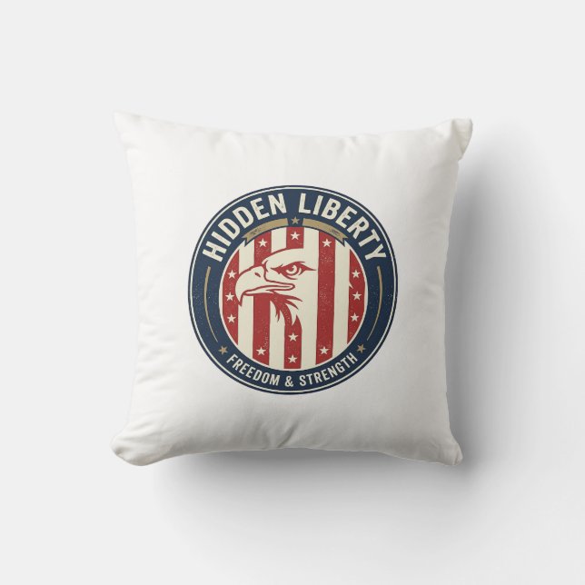Dold frihet patriotisk patriotisk optisk illusion kudde (Framsida)
