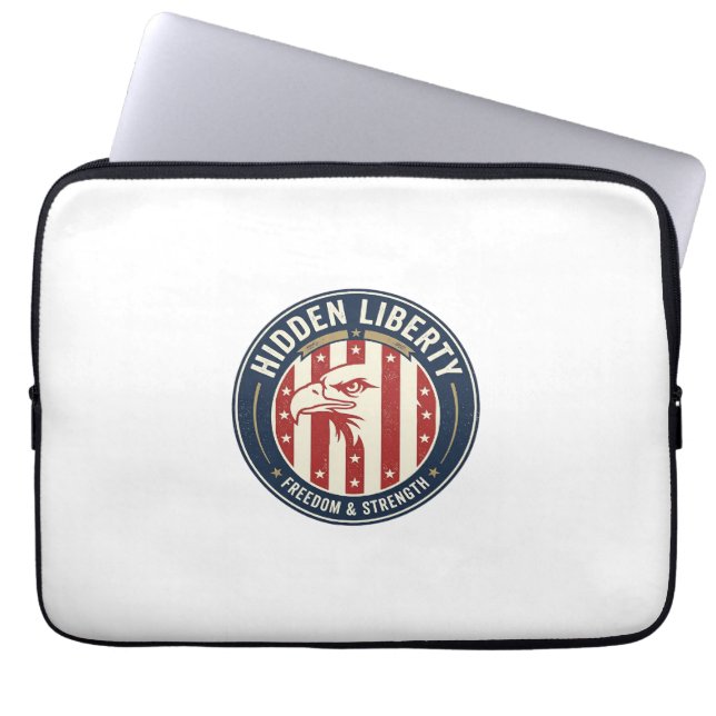 Dold frihet patriotisk patriotisk optisk illusion laptop fodral (Framsidan)