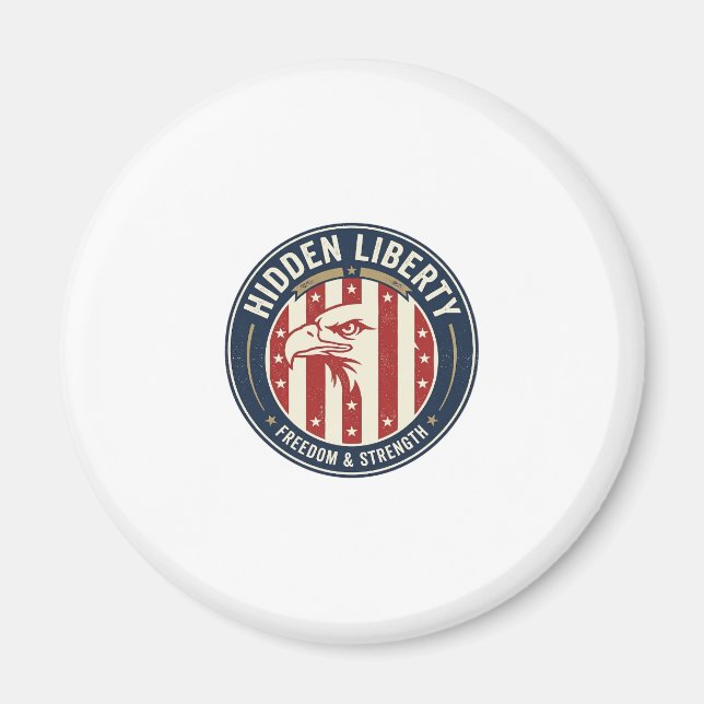Dold frihet patriotisk patriotisk optisk illusion magnet (Framsidan)
