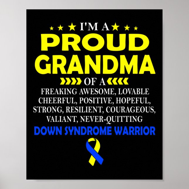 Dold Grandma of Down Syndrome Warrior T. Poster (Framsidan)