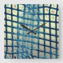 Dold grått-cyan liknande fisknät fyrkantig klocka