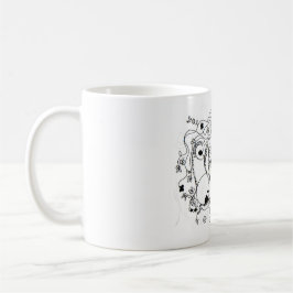 Dold i trädgården. - Bläckteckning Kaffemugg