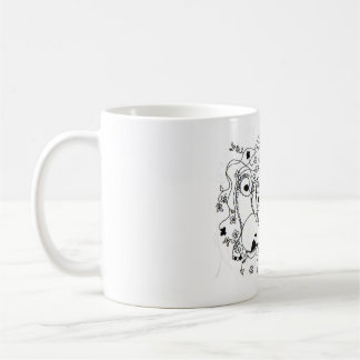 Dold i trädgården. - Bläckteckning Kaffemugg