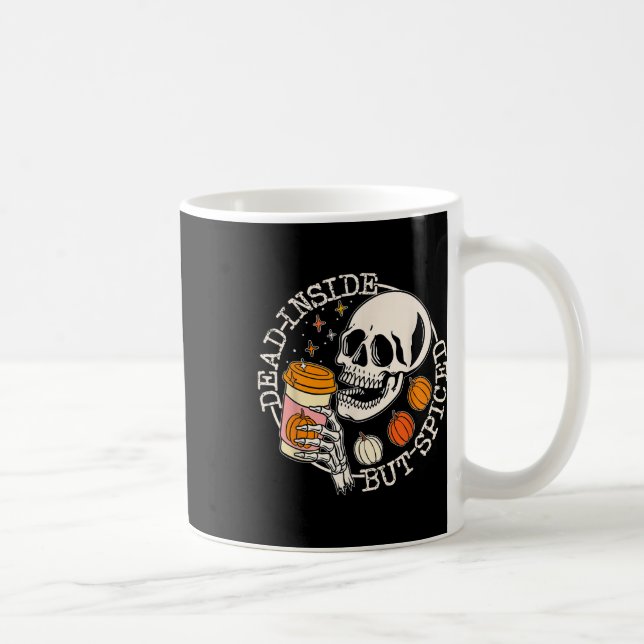 Dold Inside but spjuted Pumpkin Skull-dricksfall Kaffemugg (Höger)