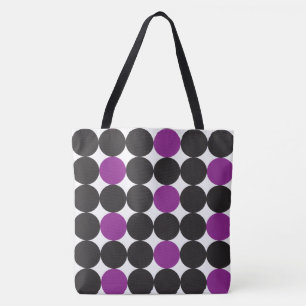 Dold Lila Black Dots Geometric Mönster Tygkasse