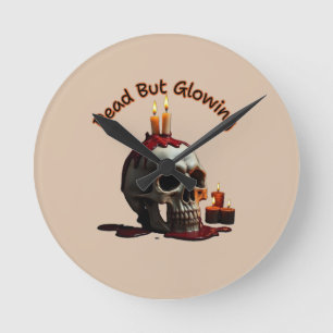 Dold men glowing Halloween Round Clock Rund Klocka
