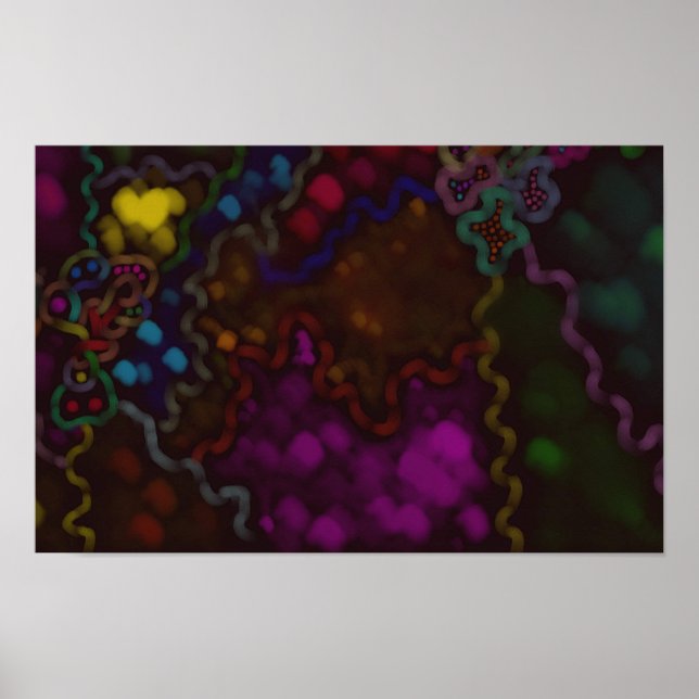 Dold mikro-värld Impressionistisk konstaffisch Poster (Framsidan)