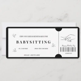 Dold minimalist Babysittande kupong Inbjudningar