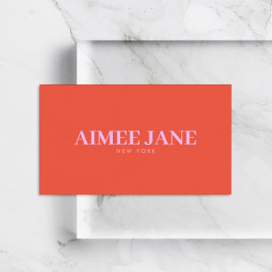 Dold Minimalist Luxury Boutique Orange/Rosa Visitkort