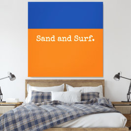 Dold, minimalistisk Orange Djup Blue Ocean Horizon Canvastryck