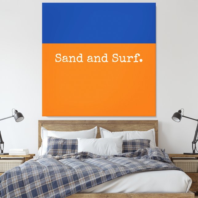 Dold, minimalistisk Orange Djup Blue Ocean Horizon Canvastryck (Insitu (sovrum))