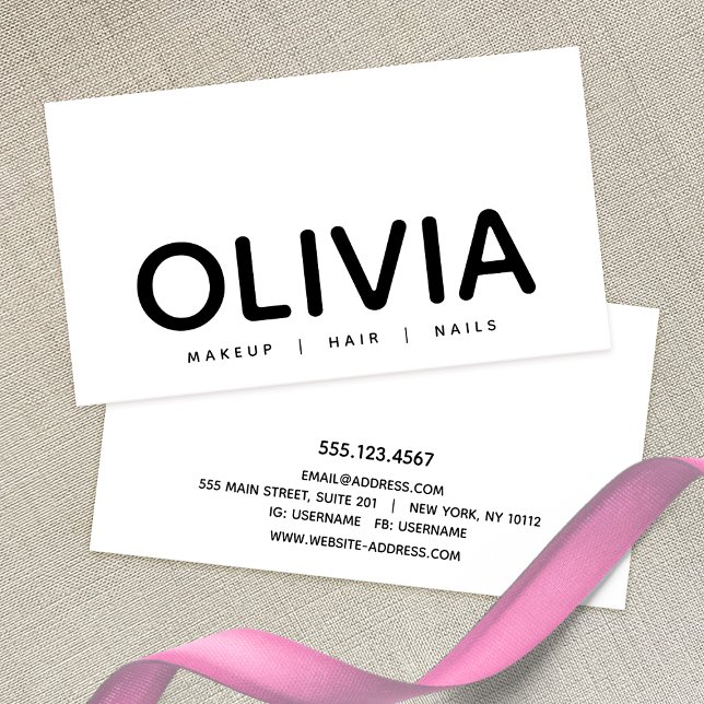 Dold Modern Black White Typography Visitkort (Skapare uppladdad)