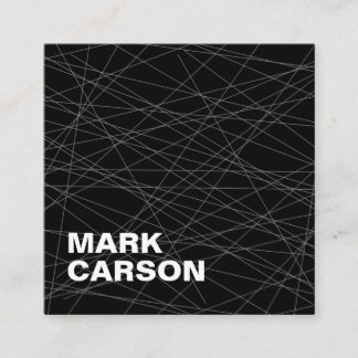 Dold Modern Flytta Linjer Professionell Black Fyrkantigt Visitkort
