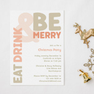 Dold Modern juleat dricker och var god Party Inbjudningar