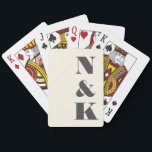 Dold Modern Monogram Initialer Black Cream Bröllop Casinokort<br><div class="desc">Minimalistiskt Modern Monogram Black and Cream Bröllop-spelkort</div>