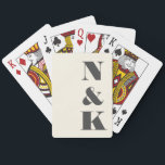 Dold Modern Monogram Initialer Black Cream Bröllop Casinokort<br><div class="desc">Minimalistiskt Modern Monogram Black and Cream Bröllop-spelkort</div>