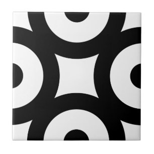 Dold Modern Original Circles dots Black White Kakelplatta