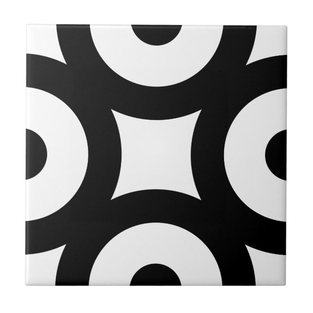 Dold Modern Original Circles dots Black White Kakelplatta (Framsidan)
