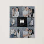 Dold Monogram Editable Färg Photo Collage Puzzle Pussel<br><div class="desc">Fotogåvor är de bästa gåvorna! Personlig enkelt med text och/eller bilder för ett anpassningsbar. Designad av Berry Berry Sweet. Visa fler design på www.berryberrysweet.com</div>