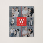 Dold Monogram Editable Färg Photo Collage Puzzle Pussel<br><div class="desc">Fotogåvor är de bästa gåvorna! Personlig enkelt med text och/eller bilder för ett anpassningsbar. Designad av Berry Berry Sweet. Visa fler design på www.berryberrysweet.com</div>