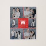 Dold Monogram Editable Färg Photo Collage Puzzle Pussel<br><div class="desc">Fotogåvor är de bästa gåvorna! Personlig enkelt med text och/eller bilder för ett anpassningsbar. Designad av Berry Berry Sweet. Visa fler design på www.berryberrysweet.com</div>