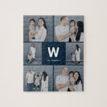 Dold Monogram Editable Färg Photo Collage Puzzle Pussel<br><div class="desc">Fotogåvor är de bästa gåvorna! Personlig enkelt med text och/eller bilder för ett anpassningsbar. Designad av Berry Berry Sweet. Visa fler design på www.berryberrysweet.com</div>