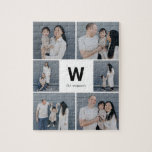 Dold Monogram Editable Färg Photo Collage Puzzle Pussel<br><div class="desc">Fotogåvor är de bästa gåvorna! Personlig enkelt med text och/eller bilder för ett anpassningsbar. Designad av Berry Berry Sweet. Visa fler design på www.berryberrysweet.com</div>