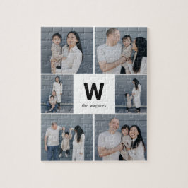 Dold Monogram Editable Färg Photo Collage Puzzle Pussel