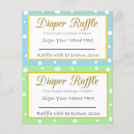 Dold Raffle Baby Shower Game Blue och Grönt Flygblad