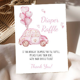 Dold Raffle Rosa Car Ballows Baby Shower Game Poster