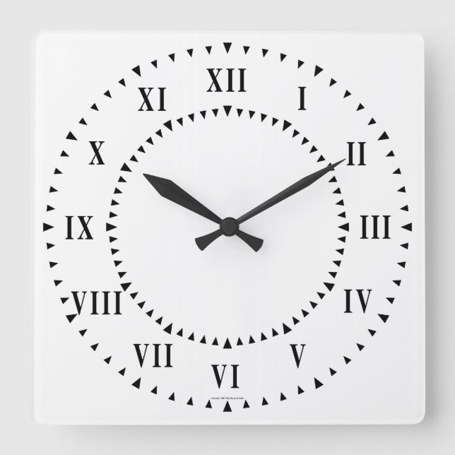 Dold Roman Numberals med guidebröllop Fyrkantig Klocka (Framsida)