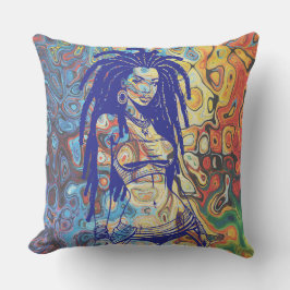 Dold silhouette av en kvinna med fördämningslås. kudde