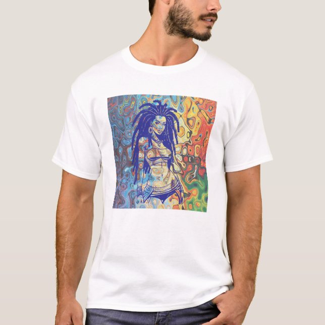 Dold silhouette av en kvinna med fördämningslås. t shirt (Framsida)