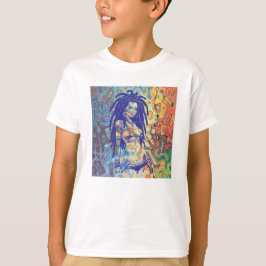 Dold silhouette av en kvinna med fördämningslås. t shirt
