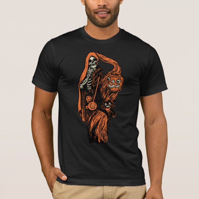 dold skelett- T-tröja för 20-tal Halloween Tee Shirt (Framsida)