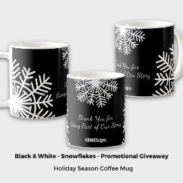 Dold Snowflake Black & White Promocing Giveaway Kaffemugg